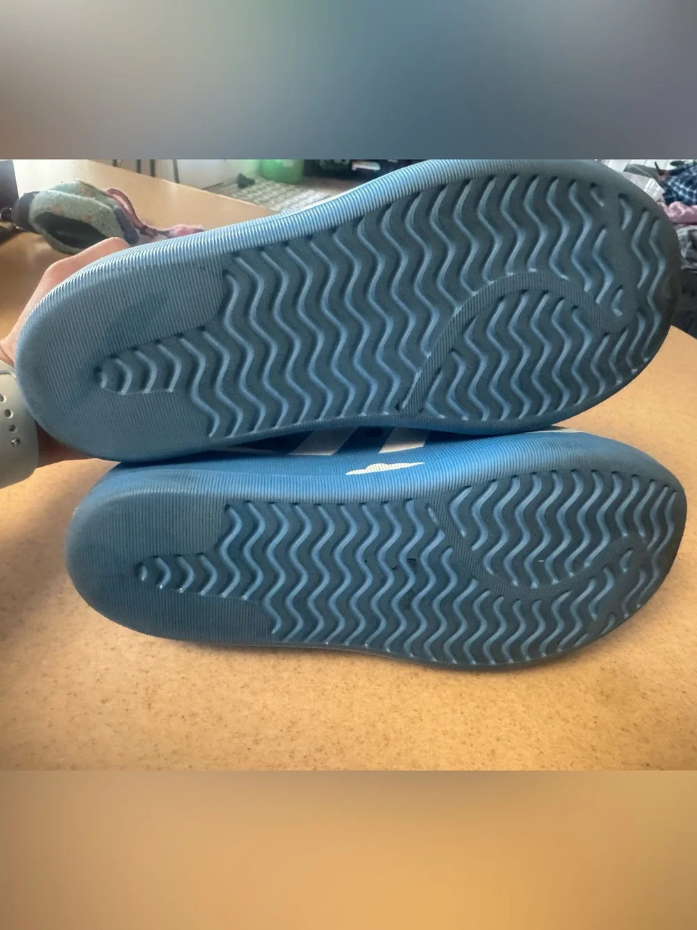 adidas Kids Slip-On Sneakers in Blue with White Cloud Print